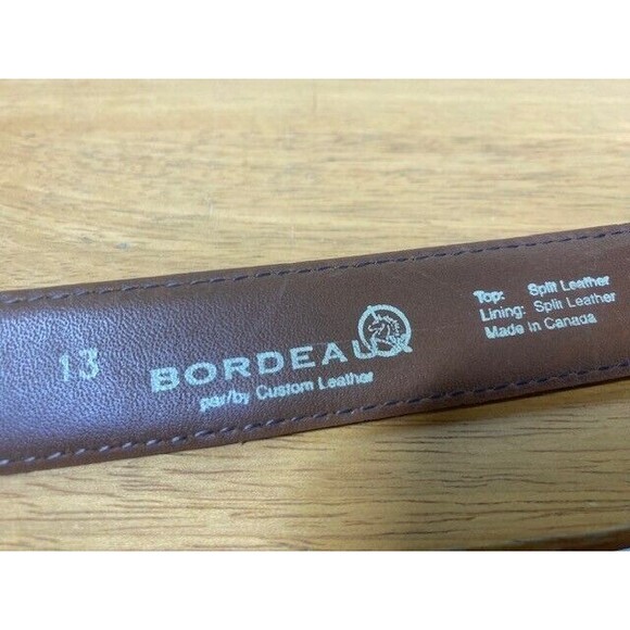 Bordeaux by Custom Leather Mens Brown Split Leather Belt Size 40 Made in Canada - Picture 4 of 11